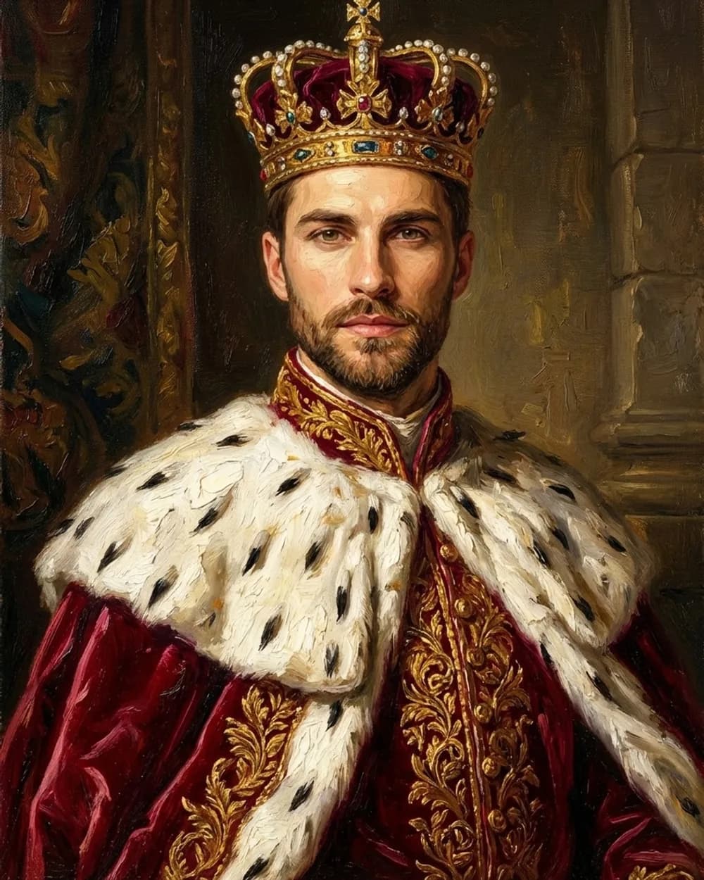 AI self-portrait of a man in renaissance royal attire